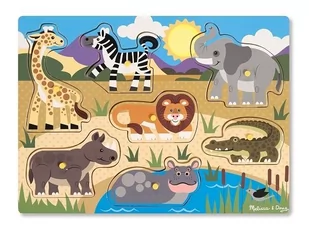 Puzzle drewniane Układanka z uchwytami zwierzęta Safari - Puzzle - miniaturka - grafika 2