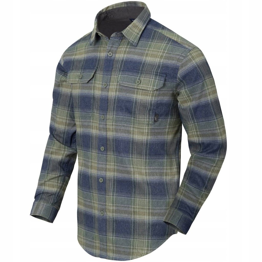 Koszula męska w kratę przewiewna Helikon GreyMan Blast Blue Plaid S