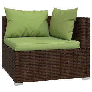 2-osobowa sofa ogrodowa z poduszkami, polirattan, brązowa - Sofy ogrodowe - miniaturka - grafika 6