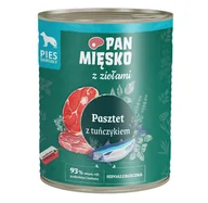 Mokra karma dla psów - PAN MIĘSKO z ziołami Pasztet z Tuńczykiem Karma mokra dla psa 800g - miniaturka - grafika 1