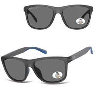 Okulary korekcyjne, oprawki, szkła - Prostokątne okulary męskie przeciwsłoneczne z polaryzacją MP199B szare - miniaturka - grafika 1