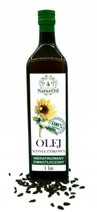 Olej słonecznikowy, zimnotłoczony 1000ml NaturOil - Zdrowa żywność - miniaturka - grafika 1