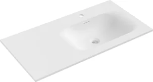 Mexen Vela umywalka wpuszczana w blat prawa 91 x 46,5 cm, biała mat - 25239001P - Umywalki - miniaturka - grafika 1