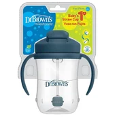 Kubki dla dzieci - DR. BROWNS Kubek z obciążoną słomką pierwsza słomka 270ml granatowy - miniaturka - grafika 1