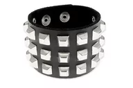 Bransolety męskie - Pieszczocha Męska Metal Punk Rock Black - miniaturka - grafika 1