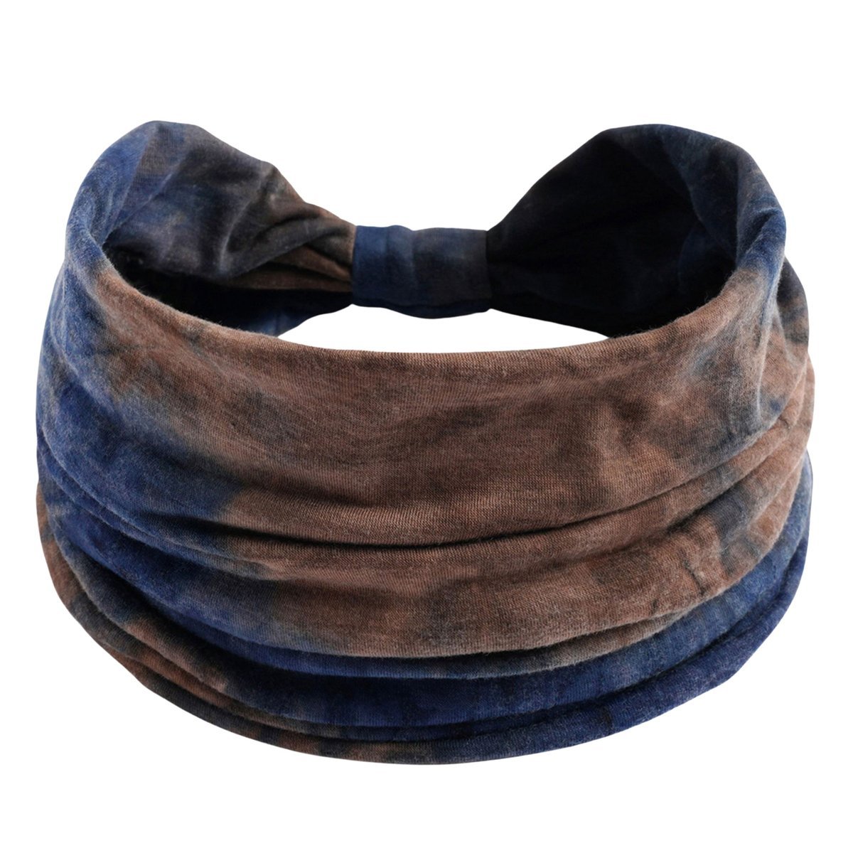 Opaska do Włosów Granatowa Turban na Głowę Szeroka Ombre MIŁA W DOTYKU