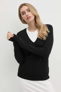 Calvin Klein sweter z domieszką jedwabiu kolor czarny lekki K20K207569 - Swetry damskie - miniaturka - grafika 1