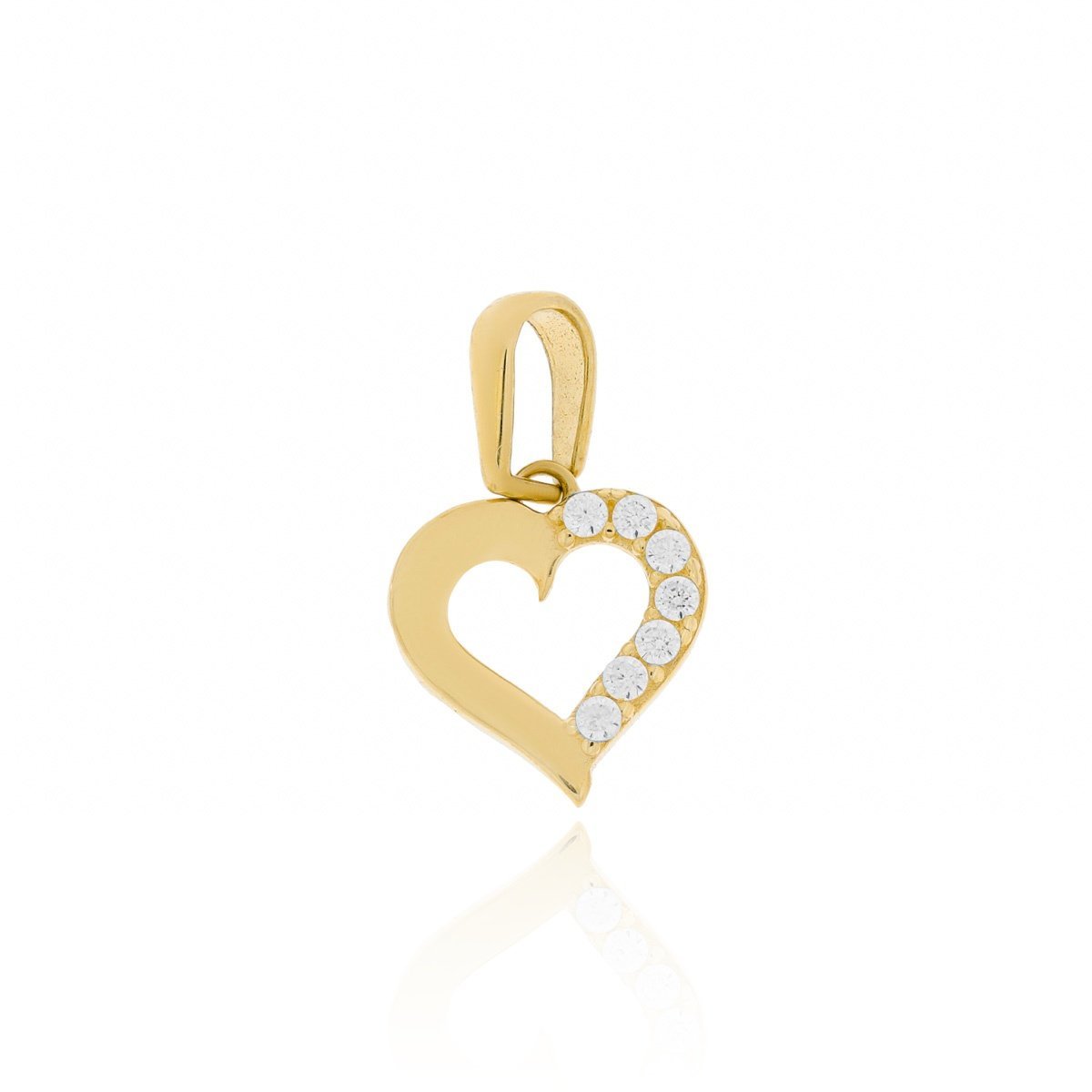 Złota zawieszka serduszko z cyrkoniami pr. 333