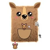 Szkolne artykuły papiernicze - St. Majewski Pamiętnik A5 Włochacz z kłódką 3D My Little Friend Kangaroo 96 kartek - miniaturka - grafika 1