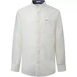 Koszule męskie - Pepe Jeans Męska koszula LEVENSHULME, biała, XXL, Off-White, XXL - grafika 1