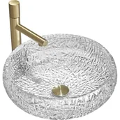 Umywalki - Mexen Celia szklana umywalka nablatowa 44 x 44 cm, transparent - 24034400 - miniaturka - grafika 1