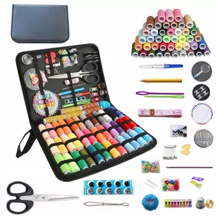 Zestaw Krawiecki Przybornik do Szycia Nici Igły Nożyczki Etui Turystyczny - Pasmanteria - miniaturka - grafika 1