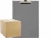Deski z klipsem - Deska podkładka PCV z klipem A4 szara 10 sztuk - miniaturka - grafika 1