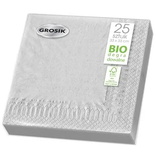 Grosik Serwetki A25 Srebrne 33X33 0426 - Ściereczki, gąbki, czyściki - miniaturka - grafika 1