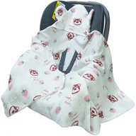 Otulacze - OTULACZ DO FOTELIKA NOSIDEŁKA MUŚLINOWY Z KAPTURKIEM KOCYK Kerstin - miniaturka - grafika 1