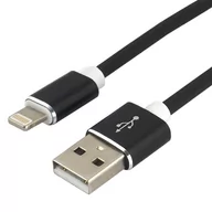 Kable USB - Apple everActive Kabel przewód silikonowy USB Lightning everActive CBS-1IB 1m z obsługą szybkiego ładowania do 2.4A czarny - miniaturka - grafika 1