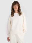 Bluzy damskie - 4F Bluza dresowa nierozpinana bez kaptura damska - beżowa M - miniaturka - grafika 1