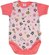 Body dla niemowląt - Body KRÓTKI rękaw 100% Bawełna SOWY RÓŻ r 86 KLEKLE - miniaturka - grafika 1