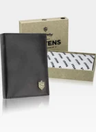 Portfele - Portfel Męski Skórzany STEVENS Ochrona RFID Czarny - czarny - miniaturka - grafika 1