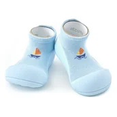 Skarpetki dla dzieci - Attipas® Lekkie Bambusowe Buciki Niemowlęce Bamboo Yacht Sky Blue 10,8 Cm / 19 Antypoślizgowe - miniaturka - grafika 1