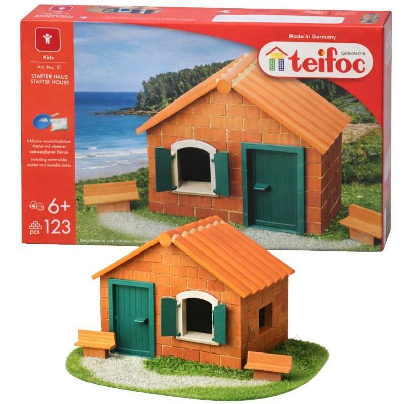 Klocki Konstrukcyjne Zestaw Brick Cegły Teifoc Starter House 123 elementy
