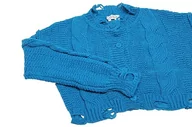 Swetry damskie - gaya Damski jednorzędowy kardigan z dzianiny TURKIS XS/S, turkusowy, XS - miniaturka - grafika 1