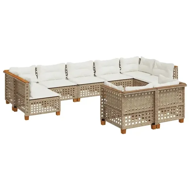 Zestaw mebli ogrodowych modułowych beżowy rattan PE 63,5 x 63,5 x 62 cm