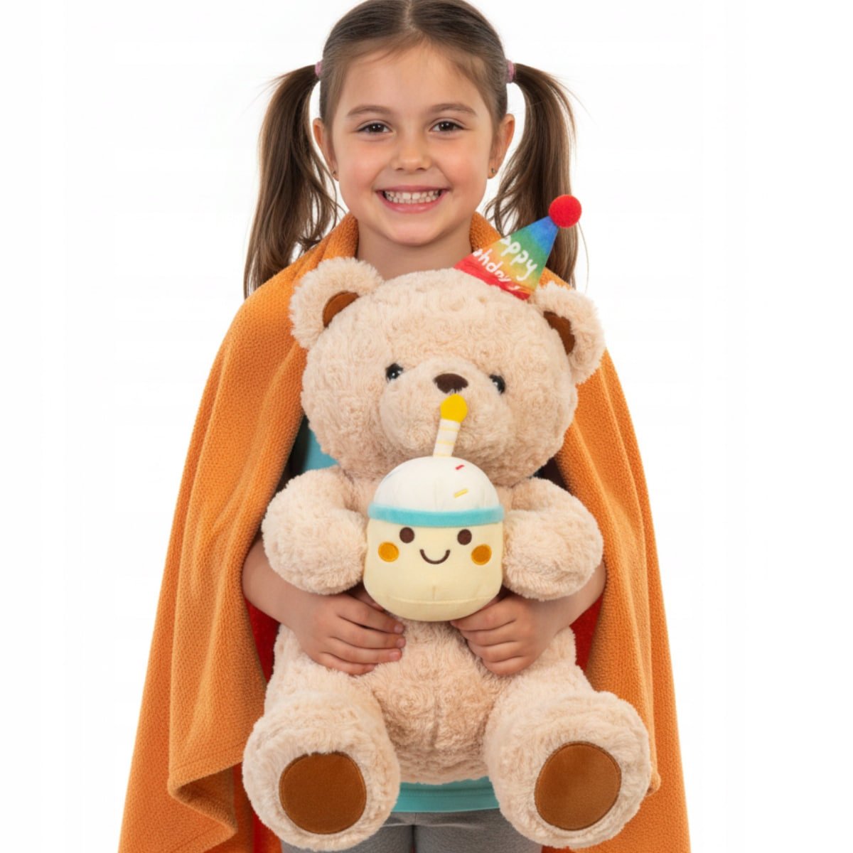 MASKOTKA MIŚ PLUSZOWY DUŻY PLUSZAK ZABAWKA 50cm PREZENT z kocem