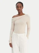 Bluzki damskie - Guess Bluzka W6RP15 KD012 Beżowy Slim Fit - miniaturka - grafika 1