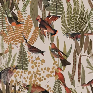 Tapeta Birds Bush - Wyposażenie pokoiku dziecięcego - miniaturka - grafika 1