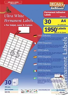 APLI olw4730 aksamitne 1950 etykiety, 38,1 x 21,2 mm, białe - Etykiety do drukarek - miniaturka - grafika 1