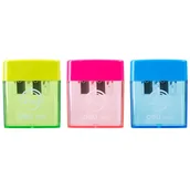 Temperówki - Temperówka podwójna na 2 otwory z pojemnikiem szkolna biurowa Deli - miniaturka - grafika 1