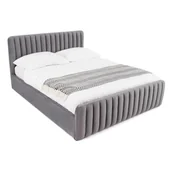 Łóżka - Łóżko tapicerowane z pojemnikiem Galla | 160x200 | Welur | Ciemny szary - miniaturka - grafika 1