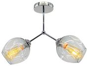 Lampy sufitowe - MLAMP Sufitowa LAMPA modernistyczna ELM1094/2 CHROM MLAMP szklana OPRAWA plafon okrągły loft chemistry chrom przezroczysty ELM1094/2 CHROM - miniaturka - grafika 1