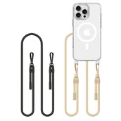 Etui i futerały do telefonów - Etui IPHONE 16 PRO Tech-Protect Flexair Chain MagSafe Black & Taupe transparentne - miniaturka - grafika 1