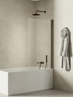 Parawany nawannowe - Parawan nawannowy New Trendy New Soleo 60x140 cm 1-częściowy składany uniwersalny grafit szczotkowany P-0147 - miniaturka - grafika 1