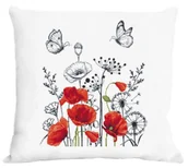 Pasmanteria - Haft Krzyżykowy - Zestaw Do Haftu - Poduszka Z Purpurowymi Makami - miniaturka - grafika 1