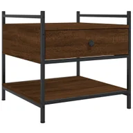 Ławy i stoliki kawowe - vidaXL Stolik kawowy brązowy dąb 50x50x50 cm materiał drewnopochodny - miniaturka - grafika 1