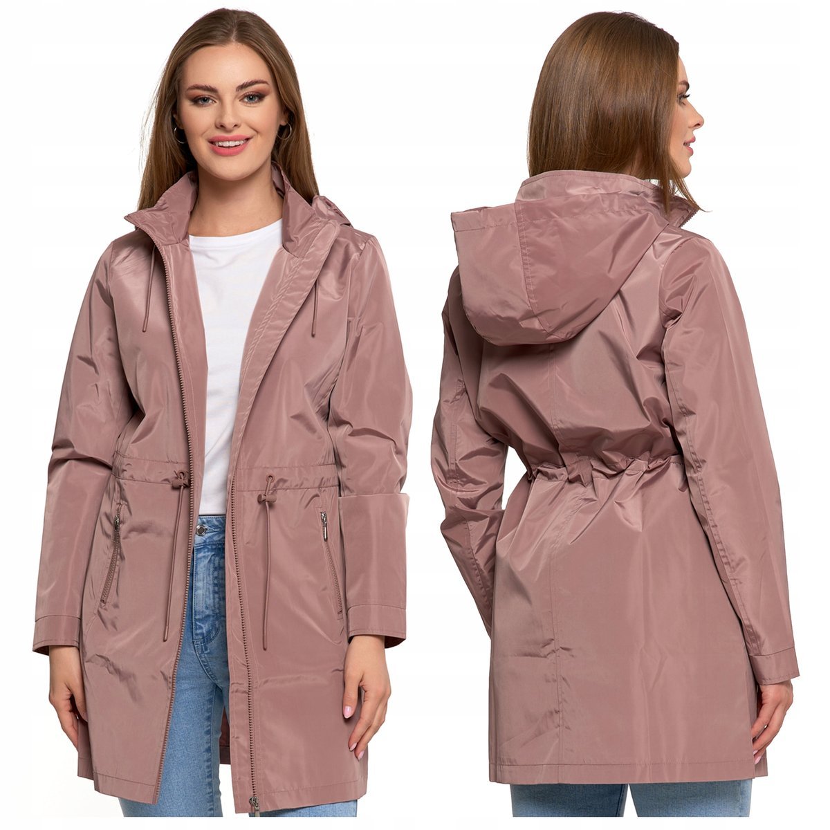 KURTKA DAMSKA PARKA Kurtka Przejściowa z Kapturem Płaszcz MORAJ r. S