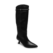 Kozaki damskie - Patrizia Pepe Skórzane kozaki na szpilce - miniaturka - grafika 1