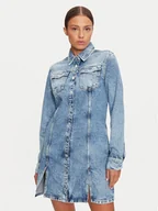 Sukienki - Tommy Jeans Sukienka jeansowa DW0DW19748 Niebieski Regular Fit - miniaturka - grafika 1