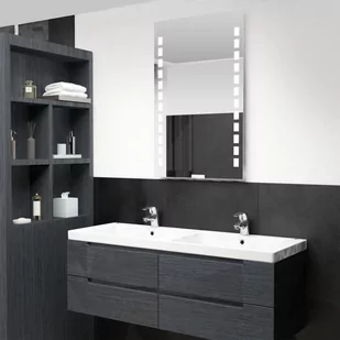 Ścienne lustro łazienkowe z LED VIDAXL, srebrne, 60x100 cm - Lustra - miniaturka - grafika 1