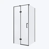 Kabiny prysznicowe - Hydrosan Czarna kabina prysznicowa 100x100 kwadratowa drzwi uchylne KZ01DB - miniaturka - grafika 1
