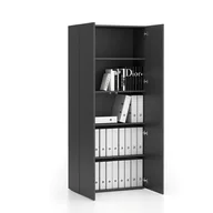 Szafy biurowe - B2B Partner Szafa biurowa wysoka SEGMENT 2-drzwiowa, zamykana, 4 półki, 840 x 370 x 1880 mm, grafit 611661 - miniaturka - grafika 1