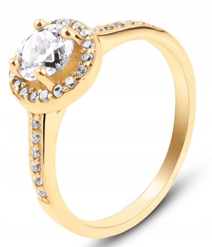 ZŁOTY PIERŚCIONEK ZARĘCZYNOWY OCCHI DEL CIELO 585