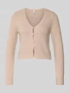 Swetry damskie - Kurtka z dzianiny o kroju slim fit z jednorzędową listwą guzikową model ‘KERRY’ - miniaturka - grafika 1