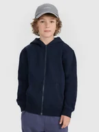 Bluzy dla chłopców - 4F Bluza dresowa rozpinana z kapturem chłopięca - granatowa 122 (6-7 lat) - miniaturka - grafika 1