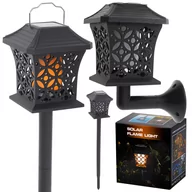 Lampy ogrodowe - LAMPA SOLARNA ogrodowa latarenka wisząca stojąca 12LED - miniaturka - grafika 1