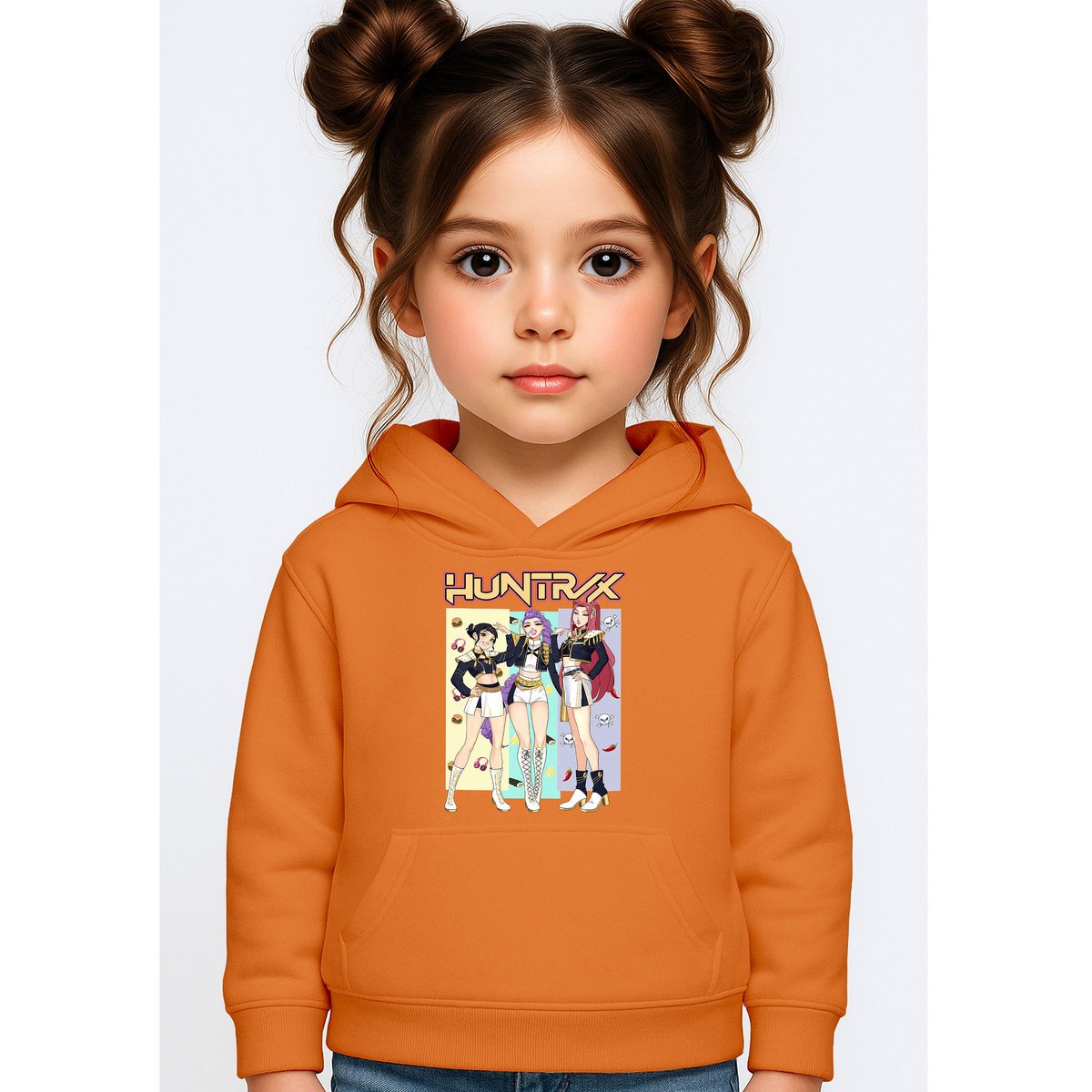 BLUZA DZIECIĘCA KPOP DEMON HUNTERS HUNTRIX 122-128 Z KAPTUREM BAWEŁNIANA