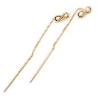 Kolczyki - Srebrne pozłacane kolczyki nieskończoność - miniaturka - grafika 1